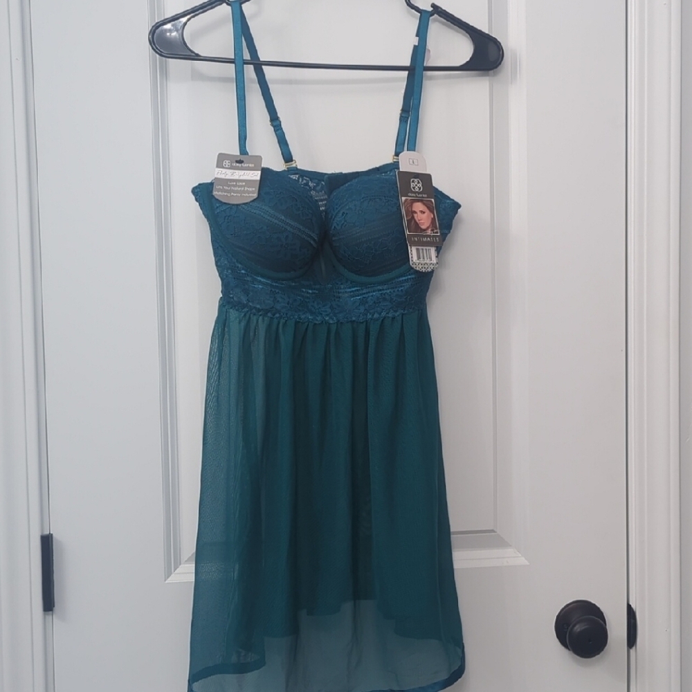 Daisy Fuentes Teal Babydoll Set